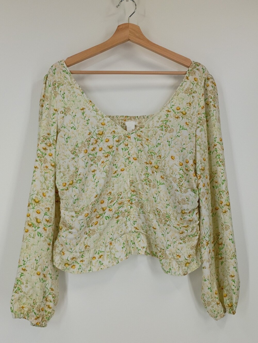 H&M Floral Ruched Blouse